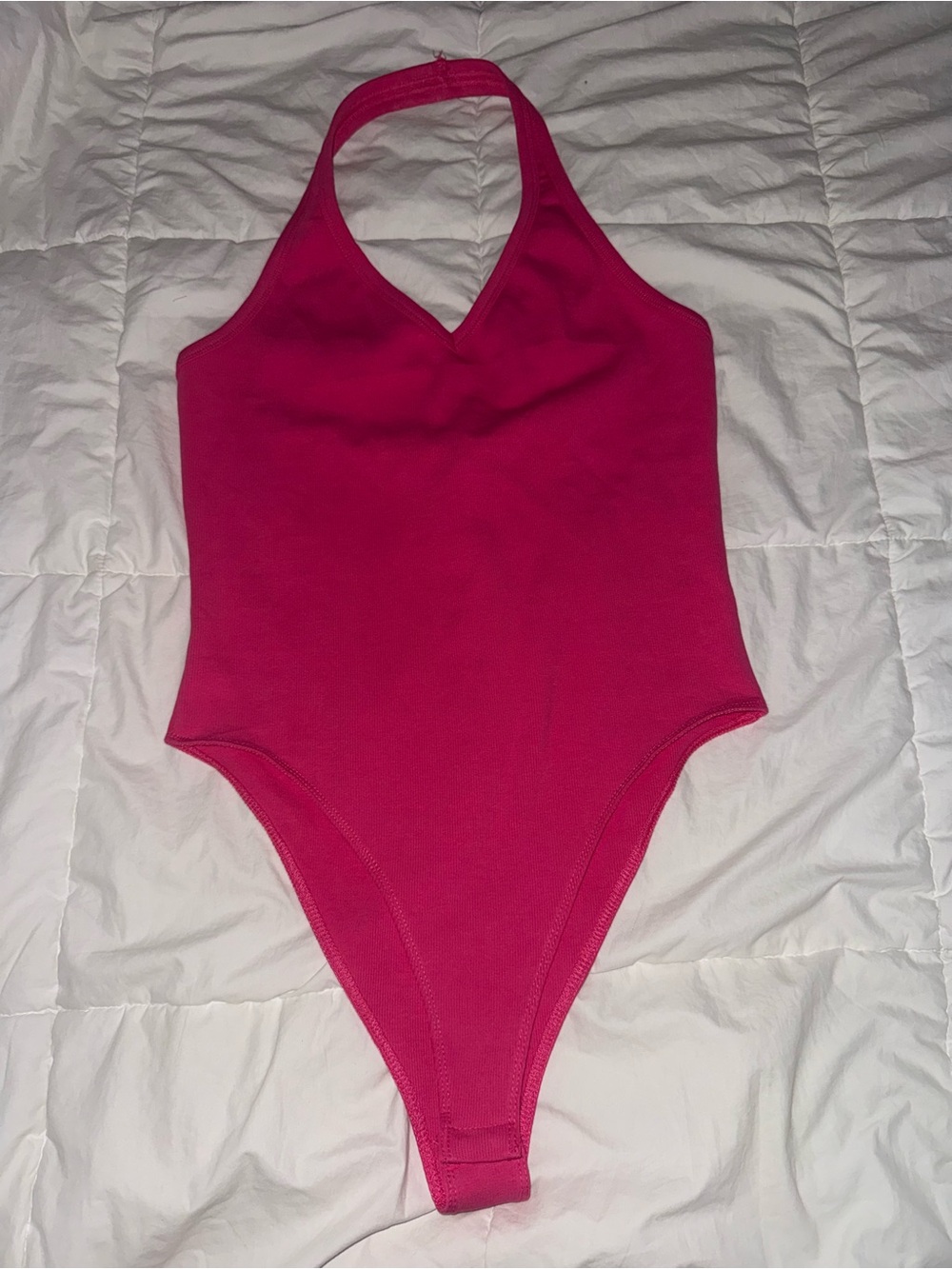 Girls Halter One-Piece Swimsuit in Hot Pink